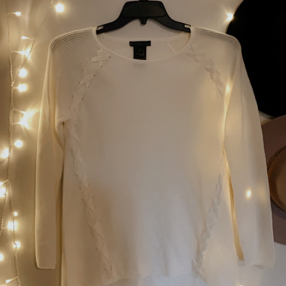 White knit women’s sweater